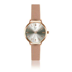 Zegarek damski z paskiem ze stali nierdzewnej w kolorze różowego złota Victoria Walls Brett