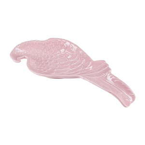 Różowy talerzyk w kształcie papugi Miss Étoile, 24,3x9,4 cm