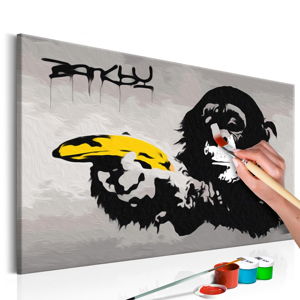 Zestaw płótna, farb i pędzli DIY Artgeist Banksy Street Art, 60x40 cm