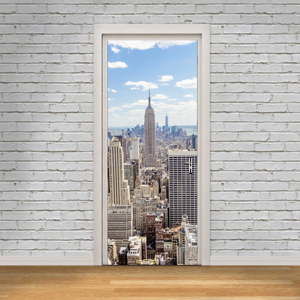 Elektrostatyczna naklejka na drzwi Ambiance New York View, 83x204 cm