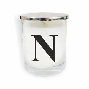 Biało-czarna świeczka North Carolina Scandinavian Home Decors Monogram Glass Candle N
