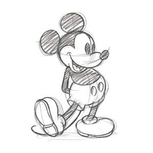 Obraz Pyramid International Mickey Mouse Sketched Single, 30x40 cm