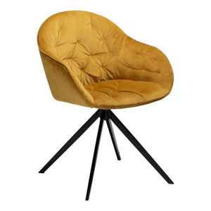 Żółte aksamitne krzesło DAN-FORM Denmark Cray