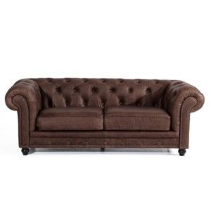 Brązowa skórzana sofa 3-osobowa Max Winzer Orleans