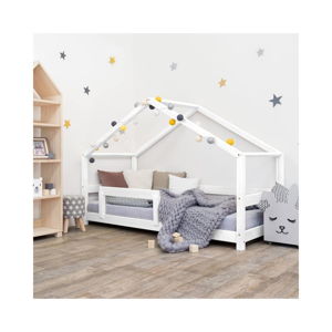 Białe drewniane łóżko dziecięce Benlemi Lucky, 90x200 cm