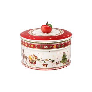 Czerwono-biały porcelanowy pojemnik na żywność Villeroy & Boch, ø 17,5 cm