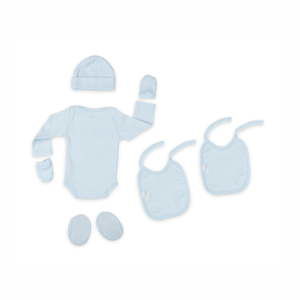 6-częściowy niebieski bawełniany zestaw niemowlęcy Tanuki Liso