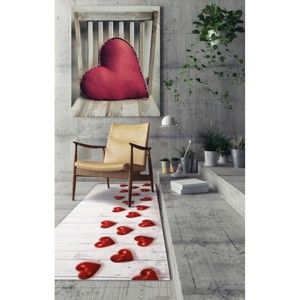 Wysoce wytrzymały dywan Floorita Hearts, 58x115 cm