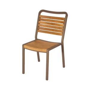 Zestaw 4 krzeseł ogrodowych z drewna tekowego Ezeis Typon