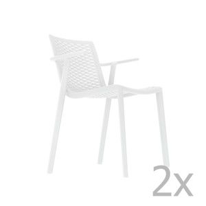 Zestaw 2 białych foteli ogrodowych Resol Net-Kat