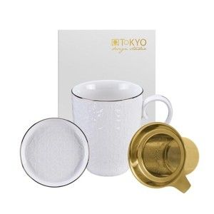 Biały komplet akcesoriów do herbaty Tokyo Design Studio Nippon Stripe, 380 ml