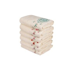 Zestaw 6 ręczników z czystej bawełny Symbiosis, 50x90 cm