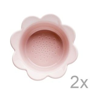 Zestaw 2 różowych misek Sagaform Piccadilly Kwiatki, 13x6,5 cm