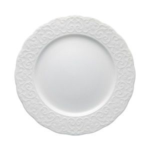 Biały talerz porcelanowy Brandani Gran Gala, ⌀ 25 cm