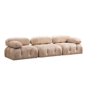 Beżowa aksamitna sofa 288 cm Bubble – Balcab Home