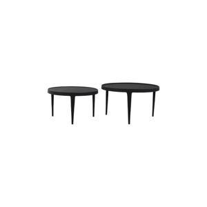 Czarne okrągłe stoliki zestaw 2 szt. ø 75 cm Tobias – Light & Living