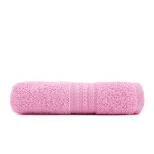 Różowy ręcznik z czystej bawełny Sunny, 50x90 cm