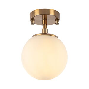 Biała/w kolorze brązu lampa sufitowa ze szklanym kloszem ø 15 cm Atmaca – Opviq lights