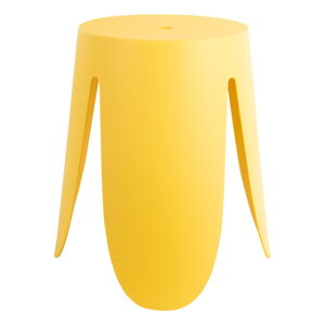 Żółty plastikowy stołek Ravish – Leitmotiv