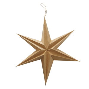 Brązowa papierowa wisząca dekoracja świąteczna w kształcie gwiazdy Boltze Kassia, ø 40 cm