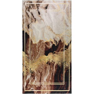 Brązowy/kremowy dywan chodnikowy odpowiedni do prania 80x200 cm – Vitaus