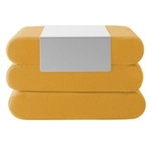 Żółty rozkładany puf Softline Bingo Eco Cotton Yellow