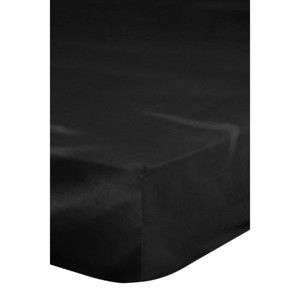 Czarne elastyczne prześcieradło dwuosobowe Emotion, 180x200 cm
