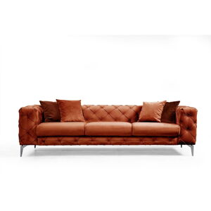 Pomarańczowa aksamitna sofa 237 cm Como – Balcab Home