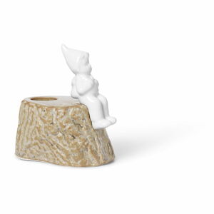 Świąteczny świecznik z porcelany i kamionki Kähler Design, dł. 9 cm