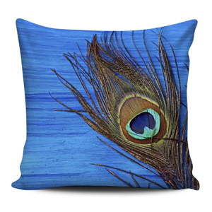 Niebieska poduszka Home de Bleu Peacock, 43x43 cm
