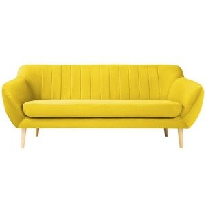 Żółta aksamitna sofa Mazzini Sofas Sardaigne, 188 cm