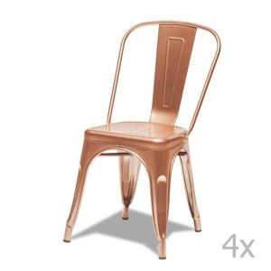 Zestaw 4 krzeseł w kolorze miedzi Knuds Korona
