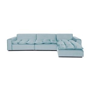 Jasnoniebieska prawostronna 3-osobowa sofa narożna Vivonita Cloud Light Blue