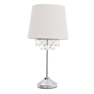 Biała metalowa lampa stołowa InArt Glamorous, wys. 49 cm