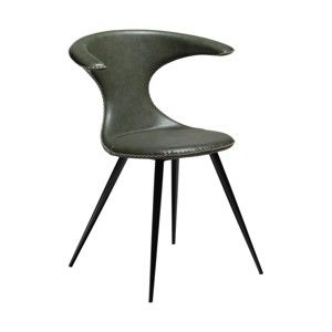 Zielone krzesło ze skóry ekologicznej DAN-FORM Denmark Flair