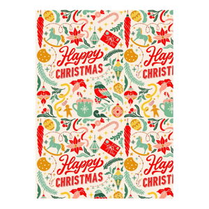 5 arkuszy papieru pakowego eleanor stuart Happy Christmas, 50 x 70 cm