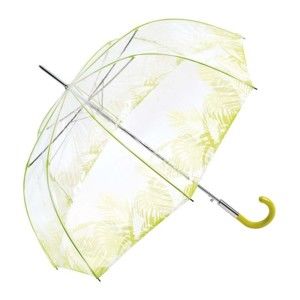 Przezroczysty parasol z zielonymi detalami Ambiance Birdcage Tropical Leaves, ⌀ 86 cm