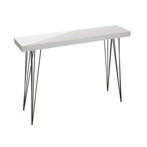 Biały drewniany stolek Versa Dallas, 110x25 cm