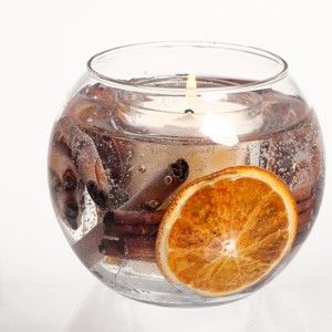 Żelowa świeczka o zapachu cynamonu i pomarańczy Stoneglow Ariel, czas palenia 15 godz.
