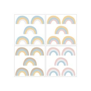 Zestaw 20 naklejek ściennych Dekornik Rainbow Pastel