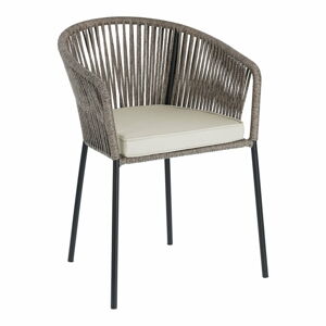 Szare krzesło ogrodowe ze stalową konstrukcją Kave Home Yanet