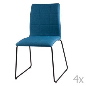 Zestaw 4 niebieskich krzeseł sømcasa Malina