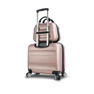 Zestaw różowej walizki na kółkach z USB i walizki podręcznej My Valice LASSO MU & Pilot