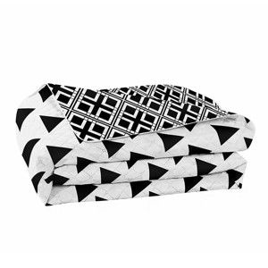 Czarno-biała narzuta dwustronna z mikrowłókna DecoKing Hypnosis Triangles, 220x260 cm
