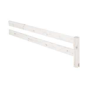 Biała barierka z drewna sosnowego do łóżka Flexa Classic, dł. 157 cm