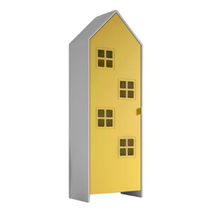 Żółta/biała szafa dziecięca z litego drewna sosnowego 37x172 cm Casami Bruges – Vipack