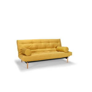 Żółta sofa rozkładana Innovation Colpus Soft Mustard Flower
