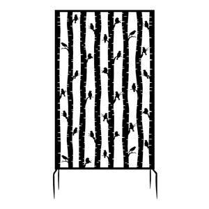 Czarna metalowa osłona balkonowa 100x186 cm Birds – Esschert Design