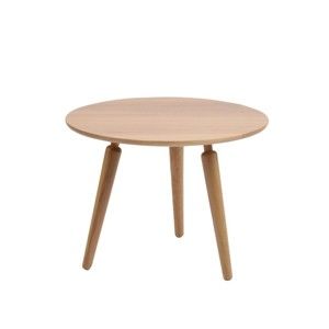 Stolik z drewna dębowego Folke Cappuccino, wys. 45 cmx∅ 60 cm