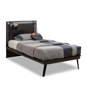 Łóżko jednoosobowe Dark Metal Line Bed, 120x200 cm